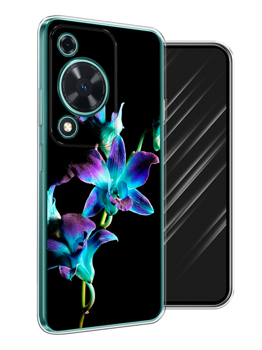 

Чехол Awog на Huawei Nova Y72 "Синий цветок на черном", Черный;голубой;синий, 6123650-1