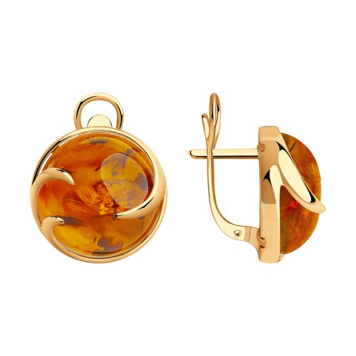 

Серьги из серебра TEO MAORI 893-320-00840-2, янтарь, 893-320-00840-2