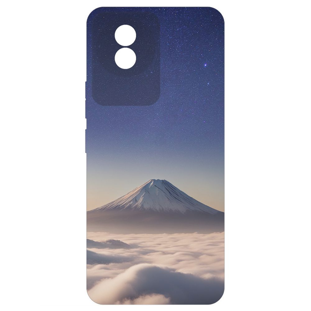 

Чехол-накладка Krutoff Soft Case Япония, Фудзияма для Vivo Y02 черный