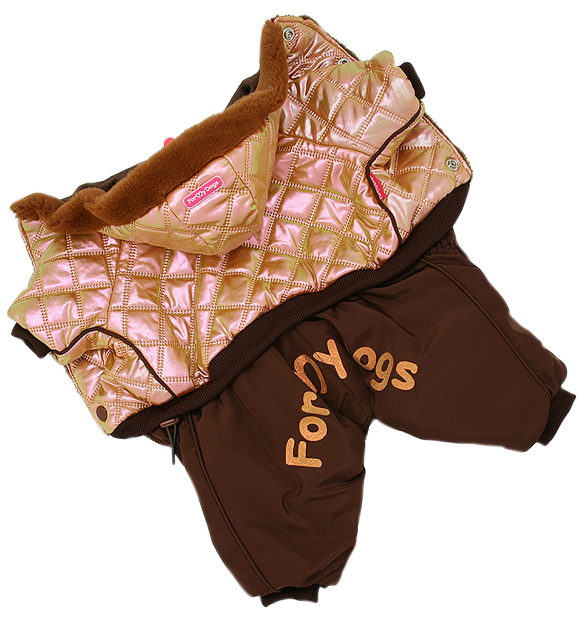 фото Комбинезон для собак for my dogs fw926-2020, мужской, коричневый, 18, длина спины 36 см
