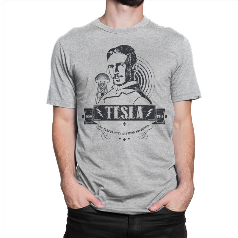 

Футболка мужская Dream Shirts Никола Тесла 445809222 серая XS, Никола Тесла 445809222