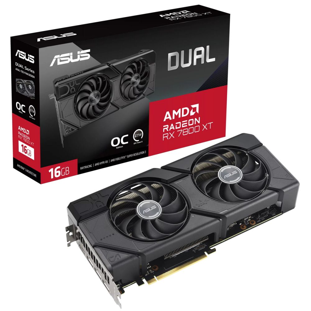 

Видеокарта ASUS DUAL-RX7800XT-O16G, Radeon RX 7800 XT Dual OC