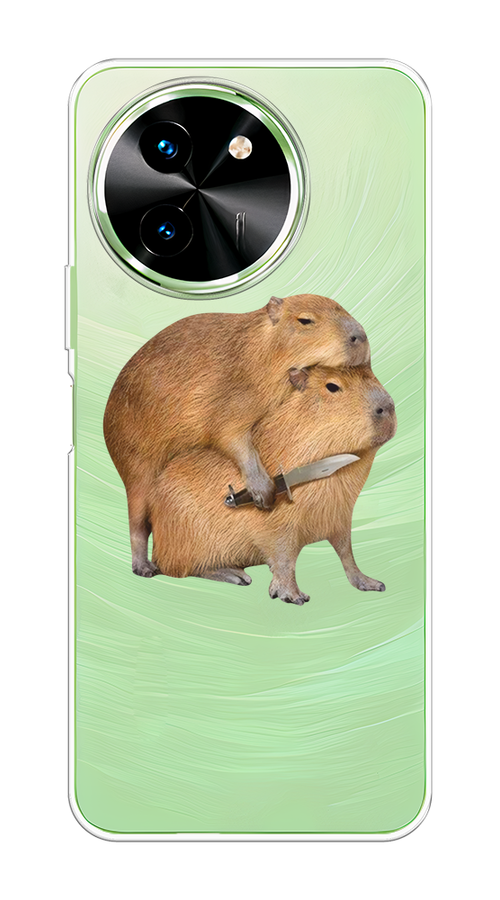 

Чехол на Vivo T3x/Y38 5G "Капибара с ножом", Бежевый, 2610650-1