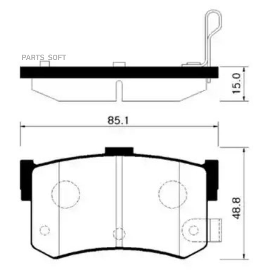 Колодки тормозные дисковые задн HONDA: LEGEND 86-88 HYUNDAI: SONATA 93-98 ROVER: 800 86-