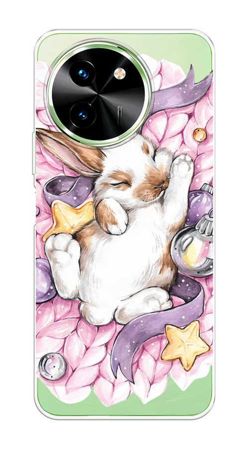 

Чехол на Vivo T3x/Y38 5G "Кролик спит", Розовый;белый, 2610650-1