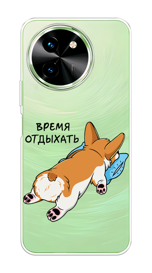 

Чехол на Vivo T3x/Y38 5G "Корги отдыхает", Черный;коричневый;голубой, 2610650-1