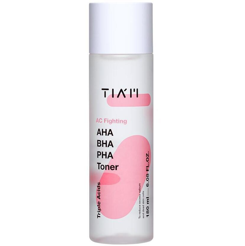 Купить Очищающий кислотный тонер для проблемной кожи TIAM AC Fighting AHA BHA PHA Toner, 180 мл.