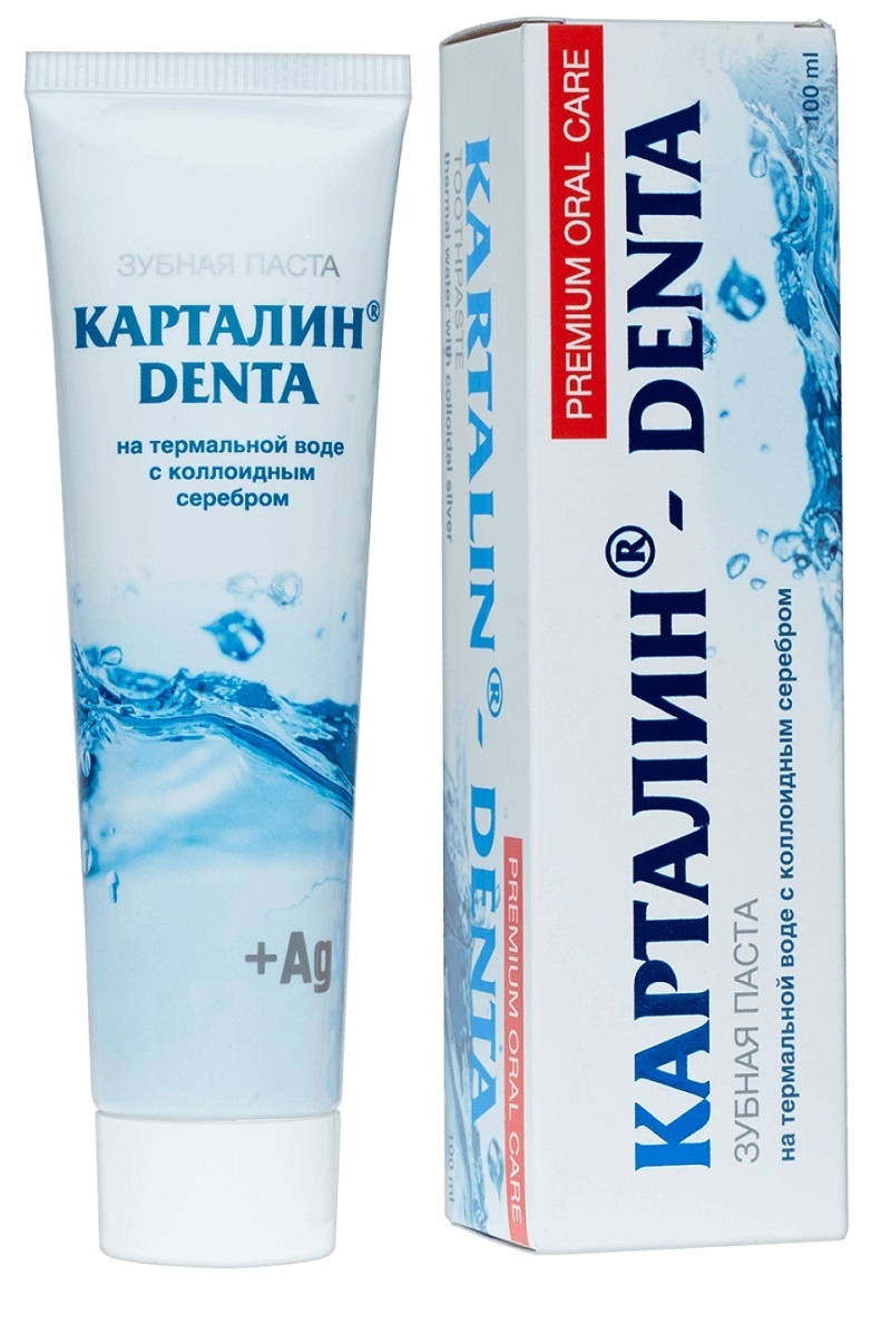 Зубная паста Астрофарма Карталин Denta на термальной воде с коллоидным серебром карталин а крем косметич 100г