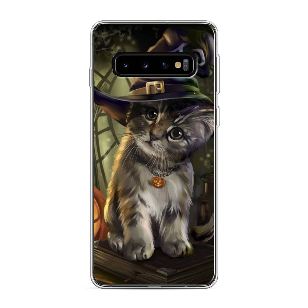 

Чехол Awog на Samsung Galaxy S10 "Кот на Хэллоуин", Разноцветный, 27050-2
