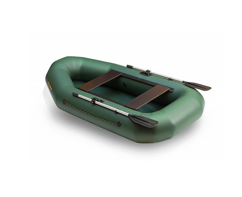 Лодка Компакт ПВХ Компакт-255-ГБ зеленый гермобаул из ПВХ, в комплекте  - купить