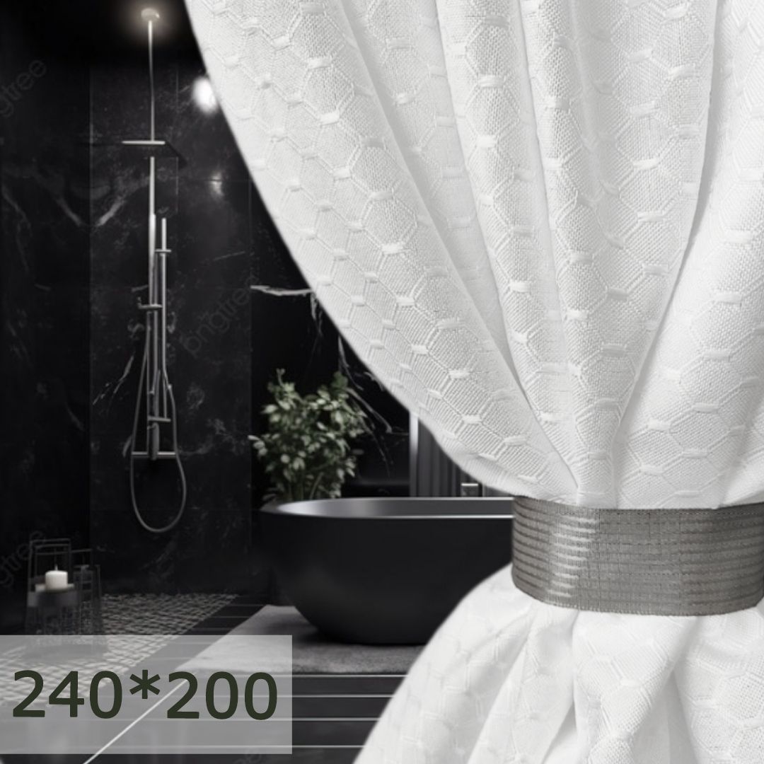 Штора для ванной GRACEFUL CURTAIN тканевая 240х200  белая