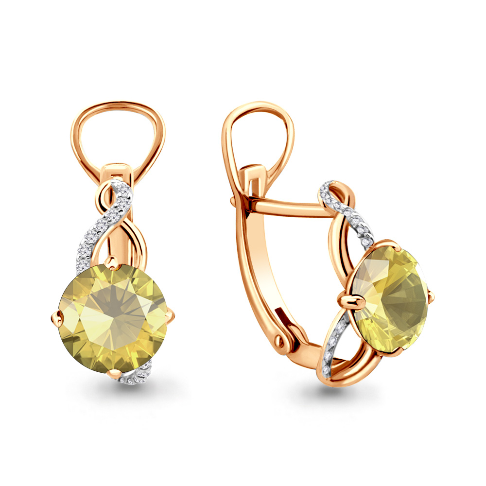 

Серьги из серебра с кварцем/фианитом Aquamarine 4441811А, 4441811А_925_з