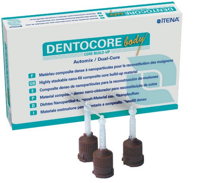 

Материал композитный для наращивания зубной культи DentoCore Body A3 двойной шприц 5 мл, DentoCore Body, A3