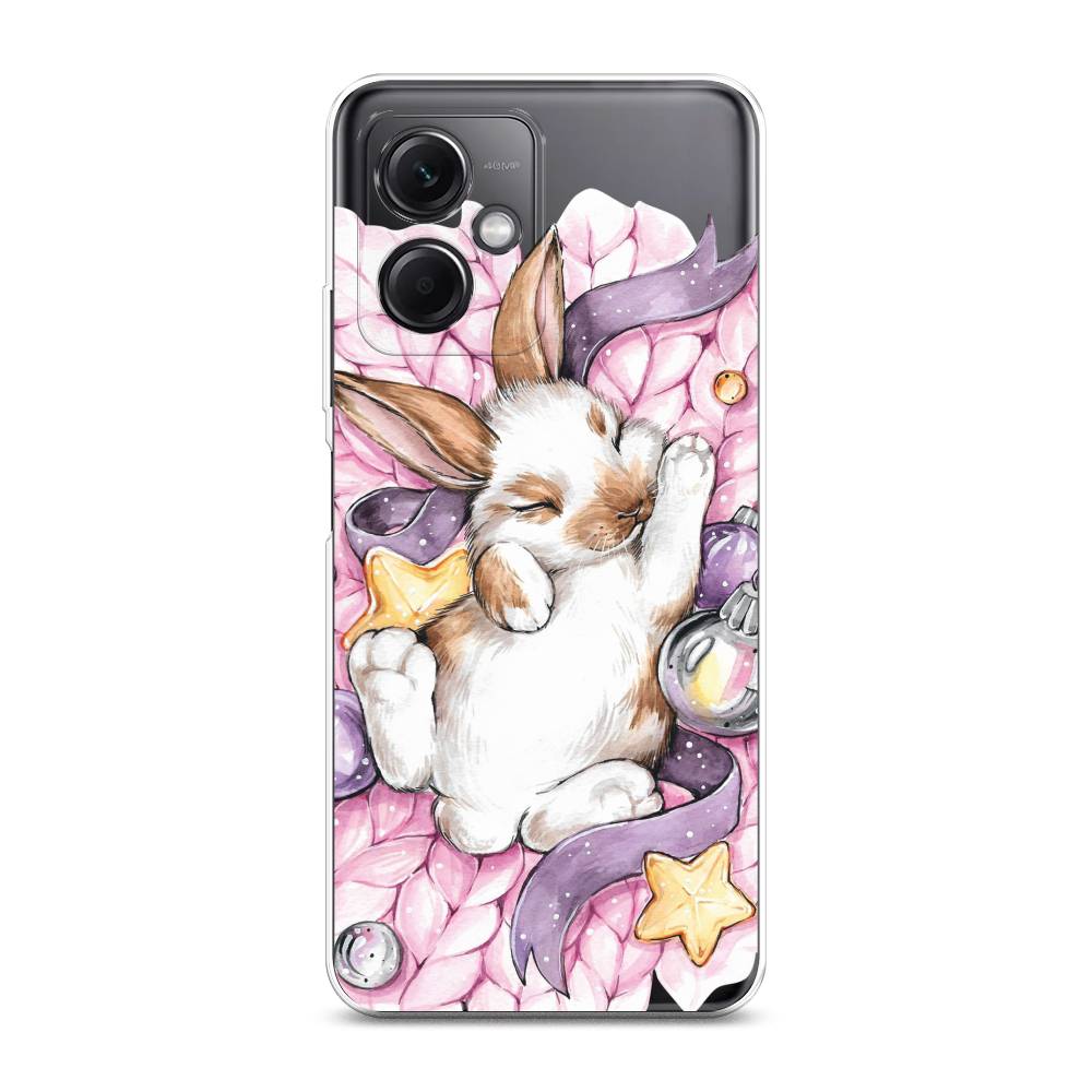 

Чехол на Xiaomi Redmi Note 12 5G "Кролик спит", Розовый;белый, 316950-5