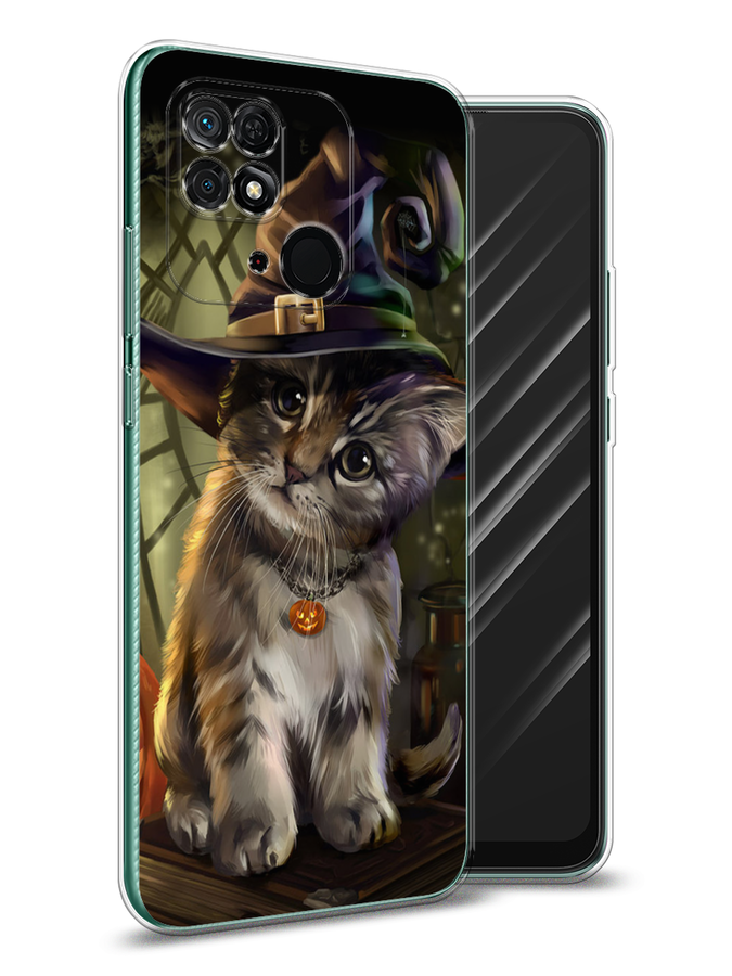 

Чехол Awog на Xiaomi Redmi 10C "Кот на Хэллоуин", Разноцветный, 313450-2