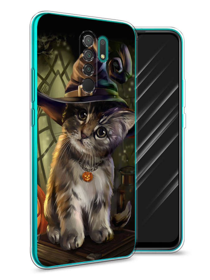 

Чехол Awog на Xiaomi Redmi 9 "Кот на Хэллоуин", Разноцветный, 38350-2