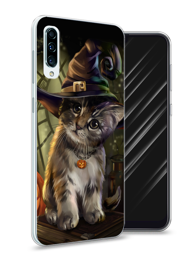 

Чехол Awog на Samsung Galaxy A50 "Кот на Хэллоуин", Разноцветный, 27750-2