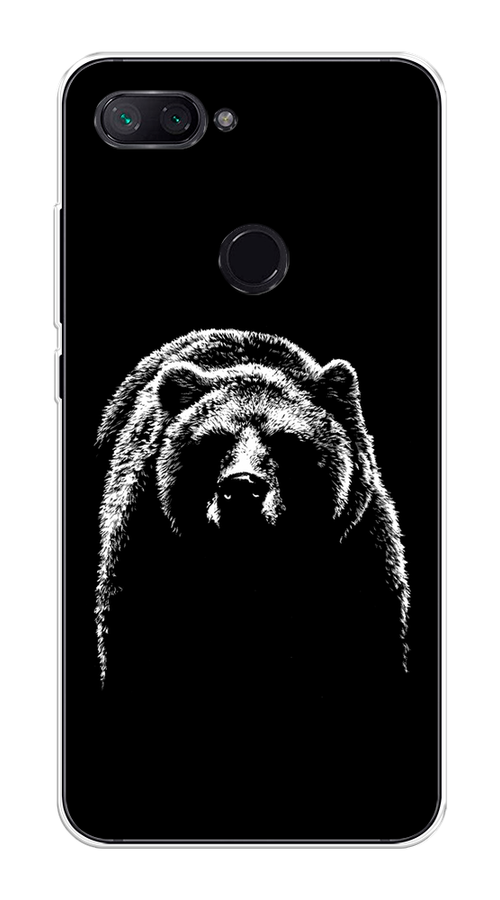 

Чехол на Xiaomi Mi 8 Lite "Медведь в ночи", Белый;черный, 34550-1