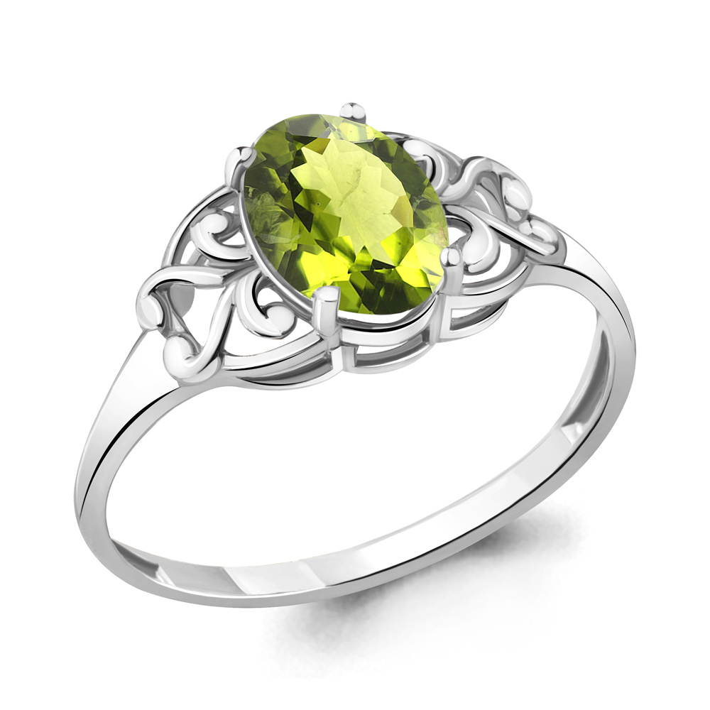 

Кольцо из серебра с хризолитом р. Aquamarine 6576007, 6576007_925_р