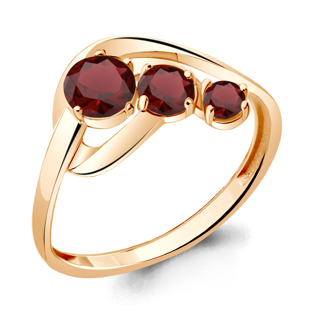 

Кольцо из серебра с гранатом р., Aquamarine 6941603, 6941603_925_з