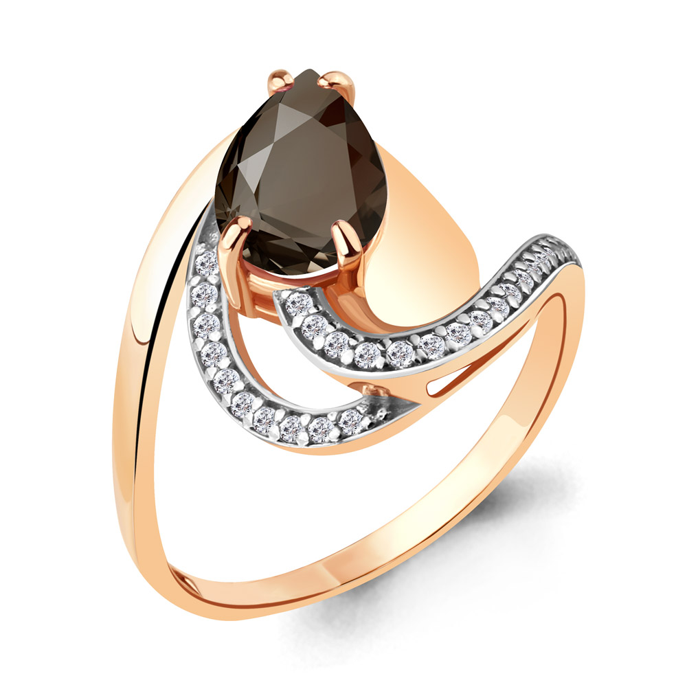 

Кольцо из серебра с кварцем/фианитом р., Aquamarine 6579101А, 6579101А_925_з