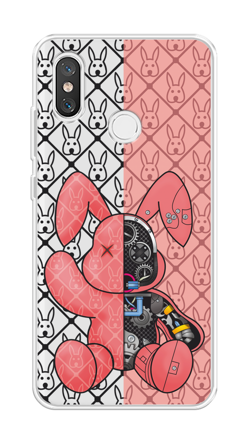

Чехол на Xiaomi Mi 8 "Киборг-заяц розовый", Розовый;прозрачный;черный, 33550-1