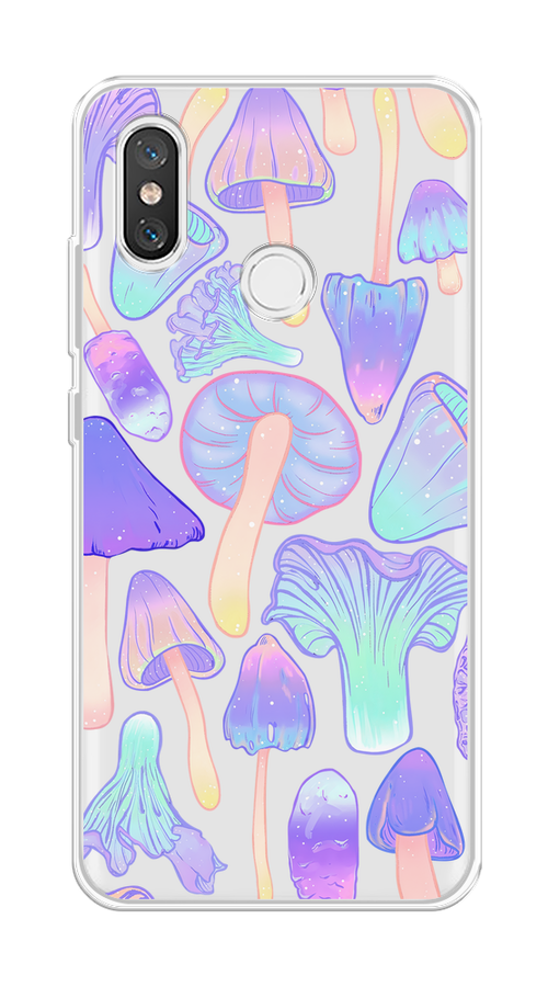 

Чехол на Xiaomi Mi 8 "Пастельные грибы", Фиолетовый;голубой, 33550-1