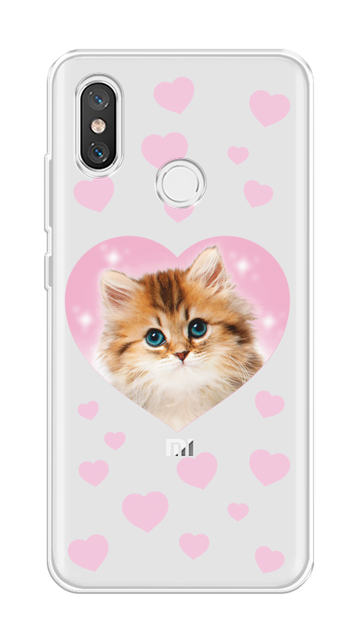 

Чехол на Xiaomi Mi 8 "Котенок в сердце", Розовый;оранжевый;белый;прозрачный, 33550-1