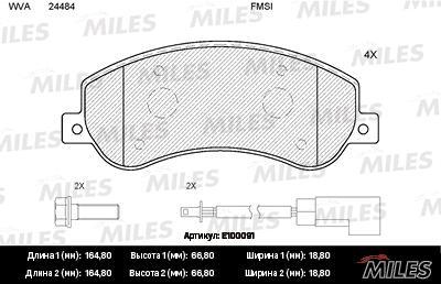 

Тормозные колодки Miles E100091