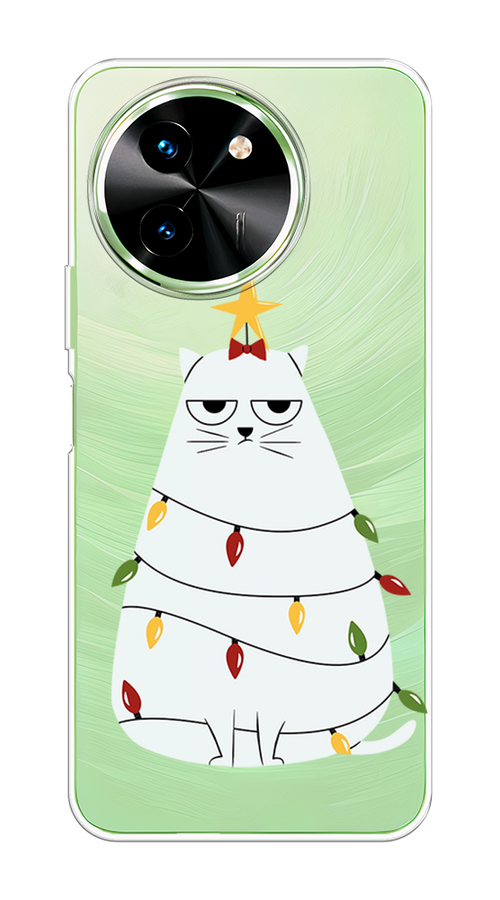 

Чехол на Vivo T3x/Y38 5G "Котик в гирлянде", Белый;красный;желтый, 2610650-1