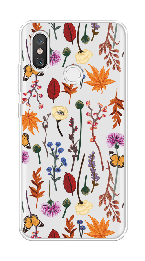 

Чехол на Xiaomi Mi 8 "Orange Purple flowers", Оранжевый;красный;розовый;желтый;прозрачный, 33550-1