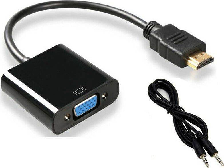 Переходник - конвертер DGMedia HDMI to VGA Adapter AUX кабель AT1014 - Черный 849₽