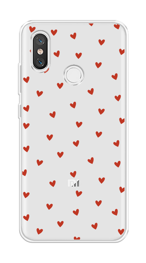 

Чехол на Xiaomi Mi 8 "Red hearts", Красный;прозрачный, 33550-1