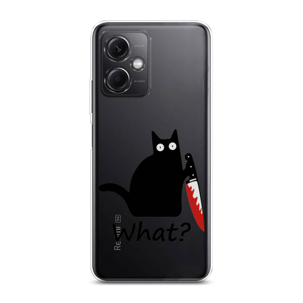 

Чехол на Xiaomi Redmi Note 12 5G "Котик с ножом", Черный;красный, 316950-6