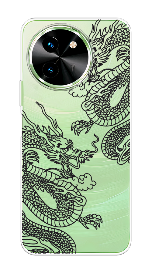 

Чехол на Vivo T3x/Y38 5G "Два китайских дракона", Серый;черный, 2610650-1