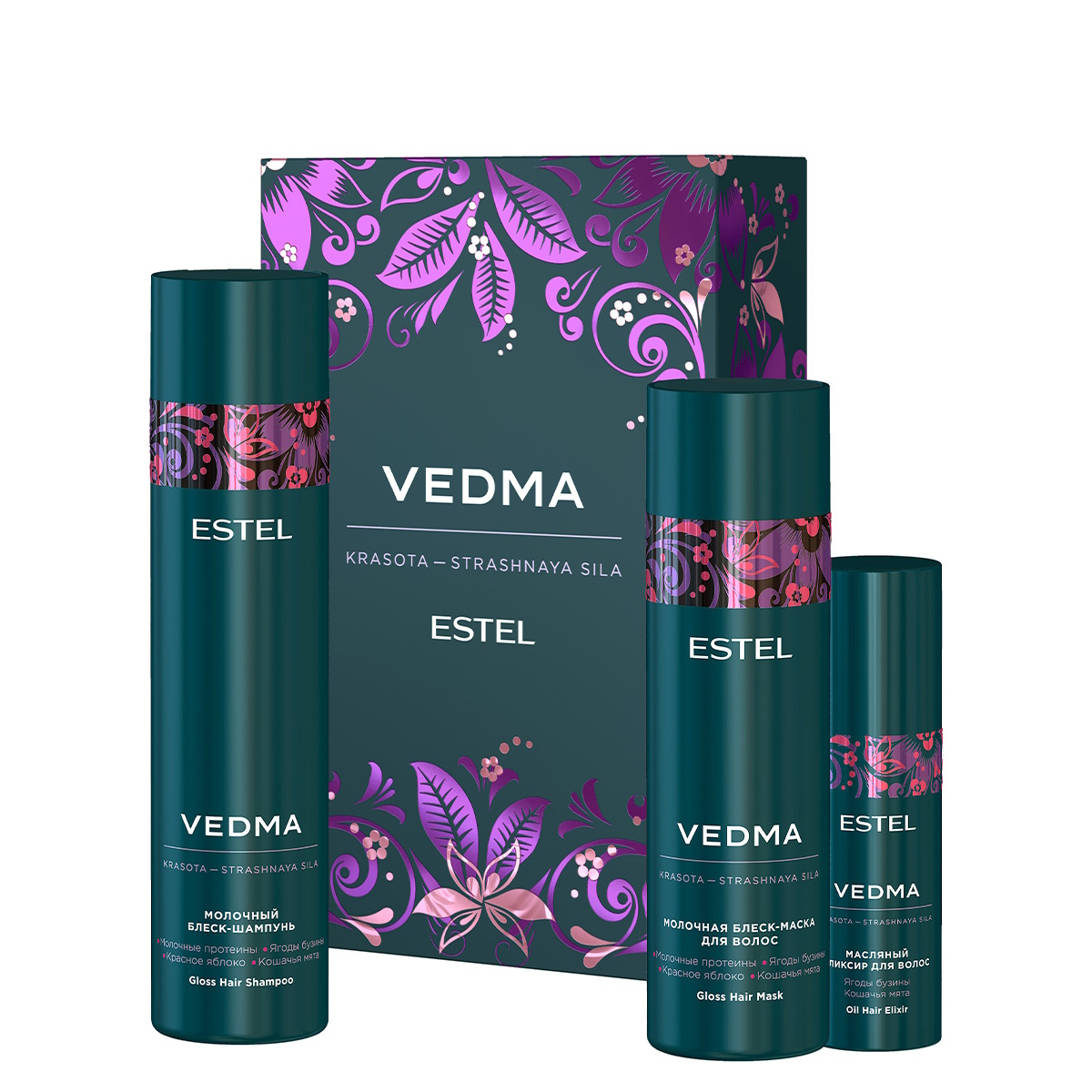 

Набор для волос Estel VEDMA - (шампунь 250 мл, маска 200 мл, масло-эликсир 50 мл)