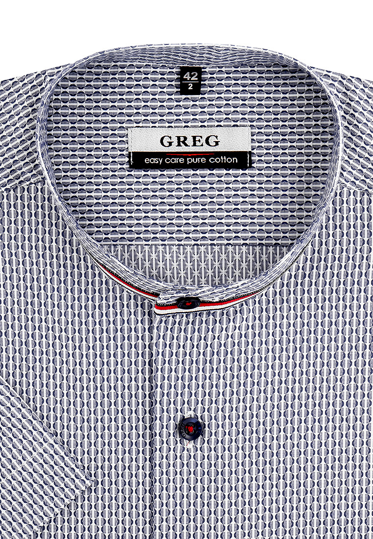 

Рубашка мужская Greg 01-00004641 синяя 40, Синий, 01-00004641