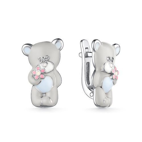 

Серьги из серебра TEO MAORI 8901022340, фианит/эмаль, 8901022340