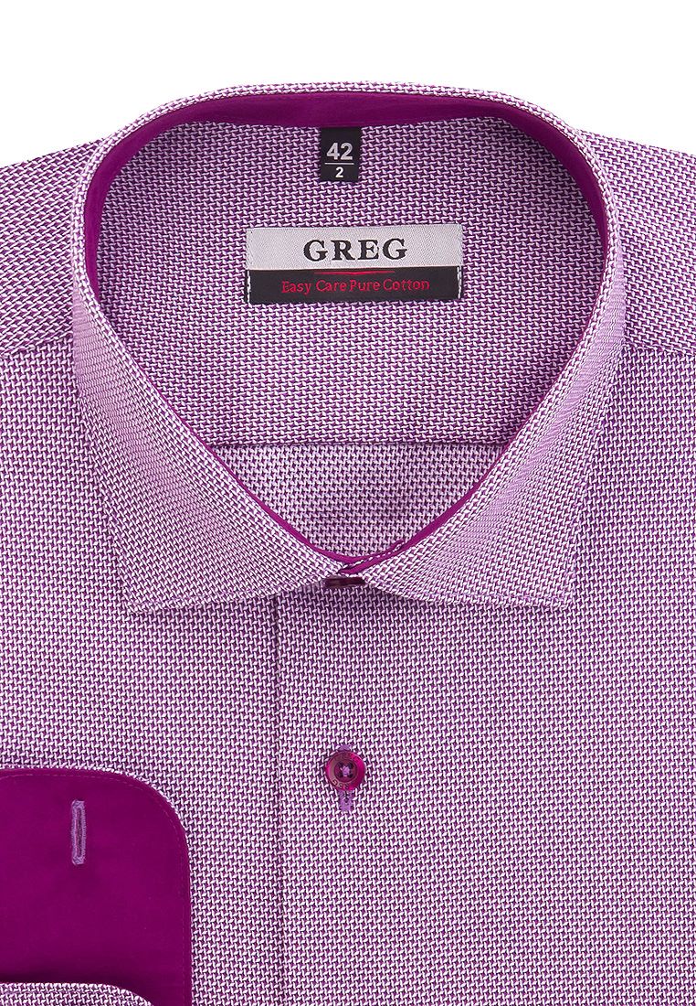 

Рубашка мужская Greg 01-00007723 фиолетовая 39, Фиолетовый, 01-00007723
