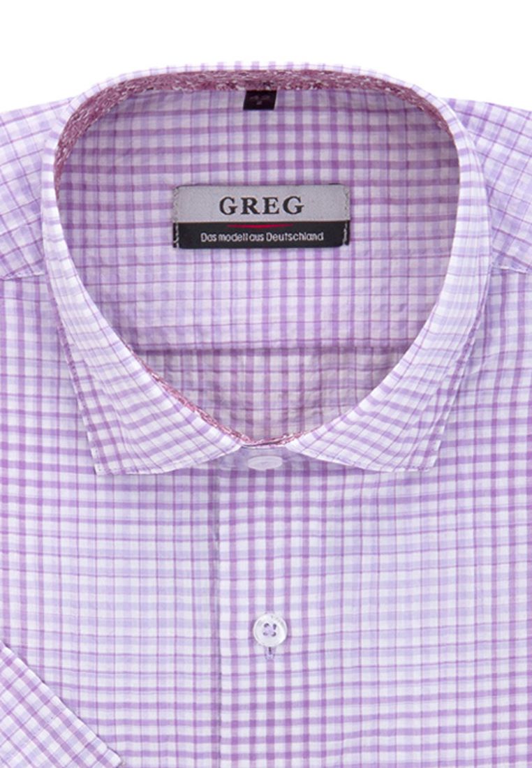 

Рубашка мужская Greg 01-00014737 фиолетовая 38, Фиолетовый, 01-00014737