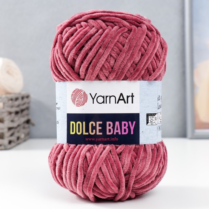 

Пряжа Dolce Baby 100% микрополиэстер 85м/50 гр (751 сухая роза), Розовый