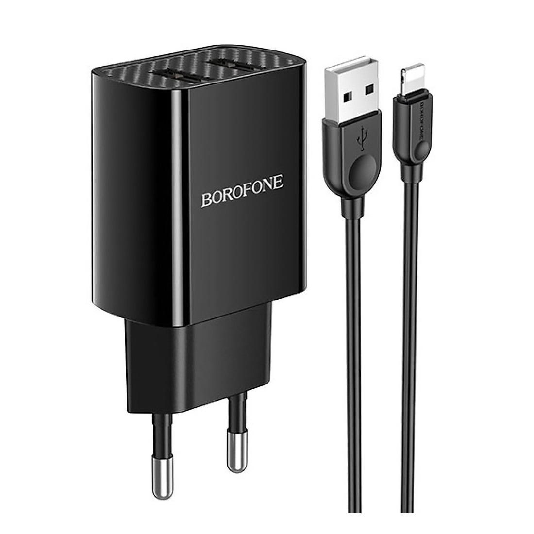 

Сетевое зарядное устройство Borofone BA53A lightning 2xUSB Type A 2 А белый, BA53A