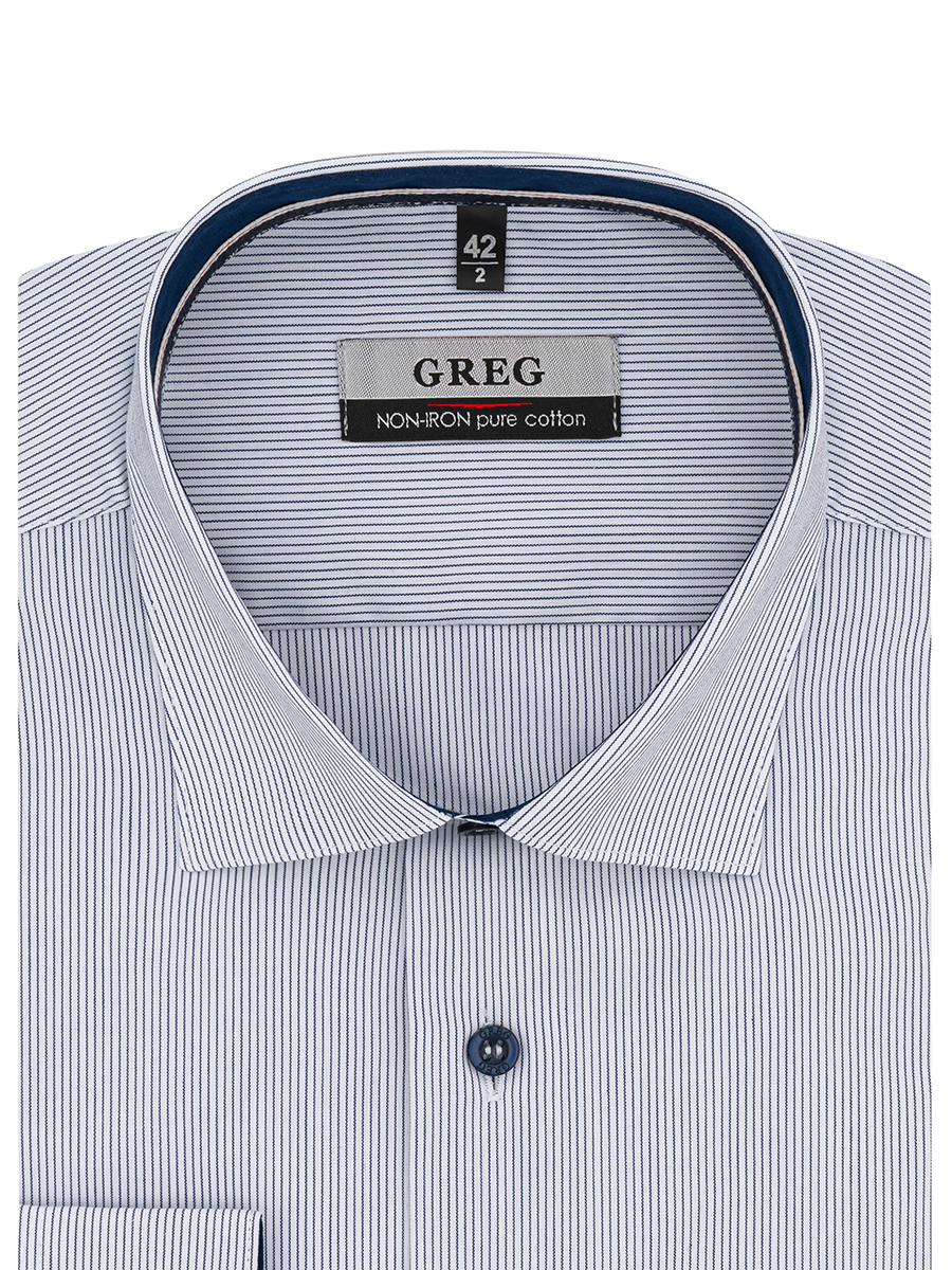 

Рубашка мужская Greg 01-00002714 синяя 40, Синий, 01-00002714