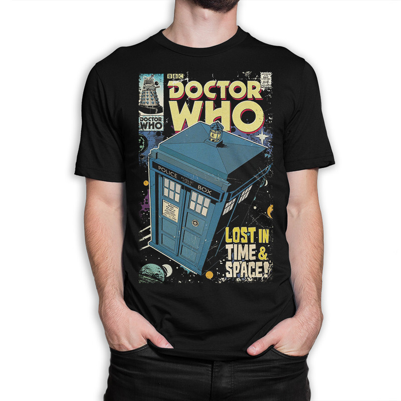 

Футболка мужская Dream Shirts Доктор Кто - ТАРДИС 360161222 черная L, Доктор Кто - ТАРДИС 360161222