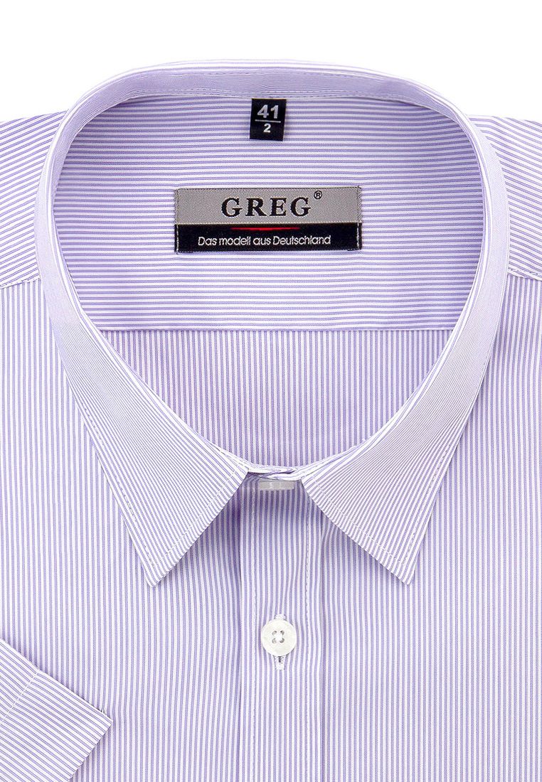 

Рубашка мужская Greg 01-00006186 фиолетовая 38, Фиолетовый, 01-00006186