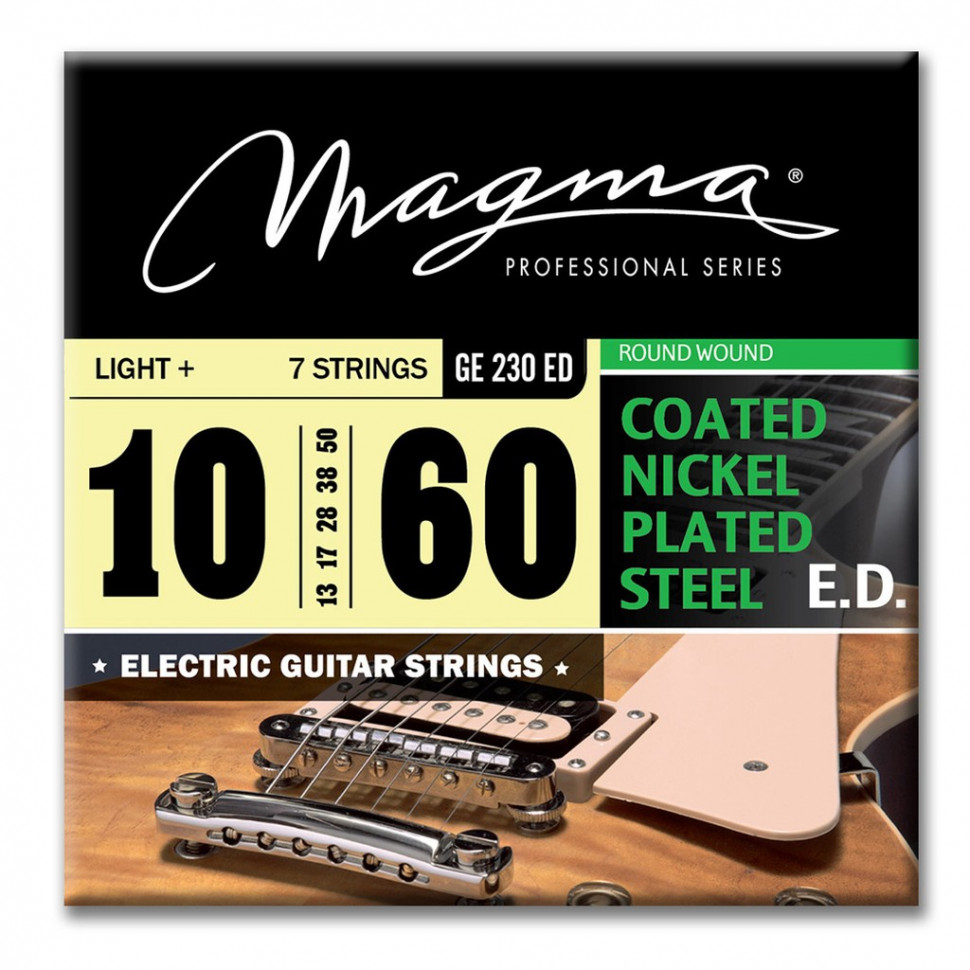 

Комплект струн для 7-струнной электрогитары 10-60 Magma Strings GE230ED, GE230ED