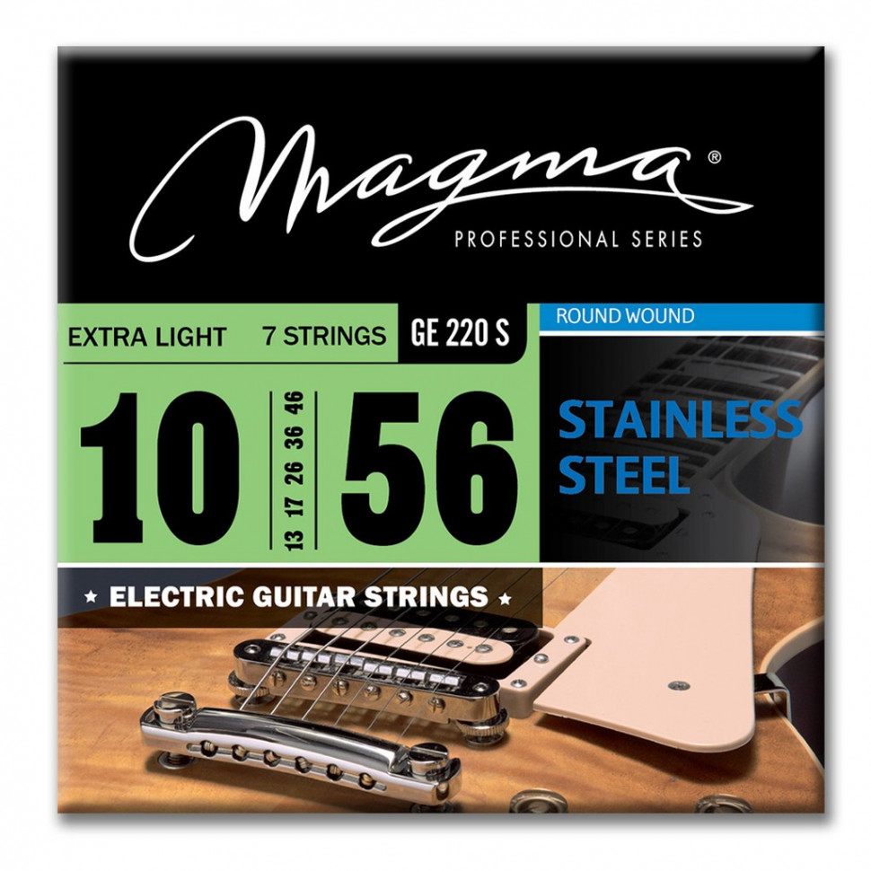 

Комплект струн для 7-струнной электрогитары 10-56 Magma Strings GE220S, GE220S