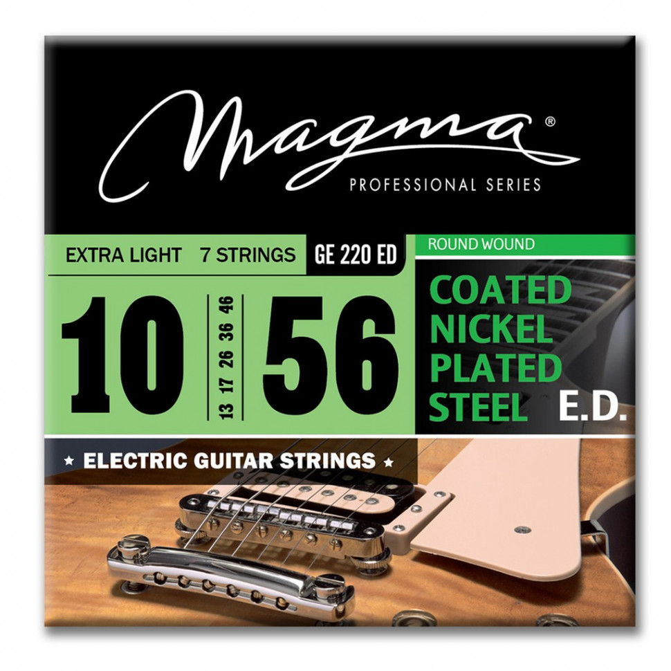 

Комплект струн для 7-струнной электрогитары 10-56 Magma Strings GE220ED, GE220ED