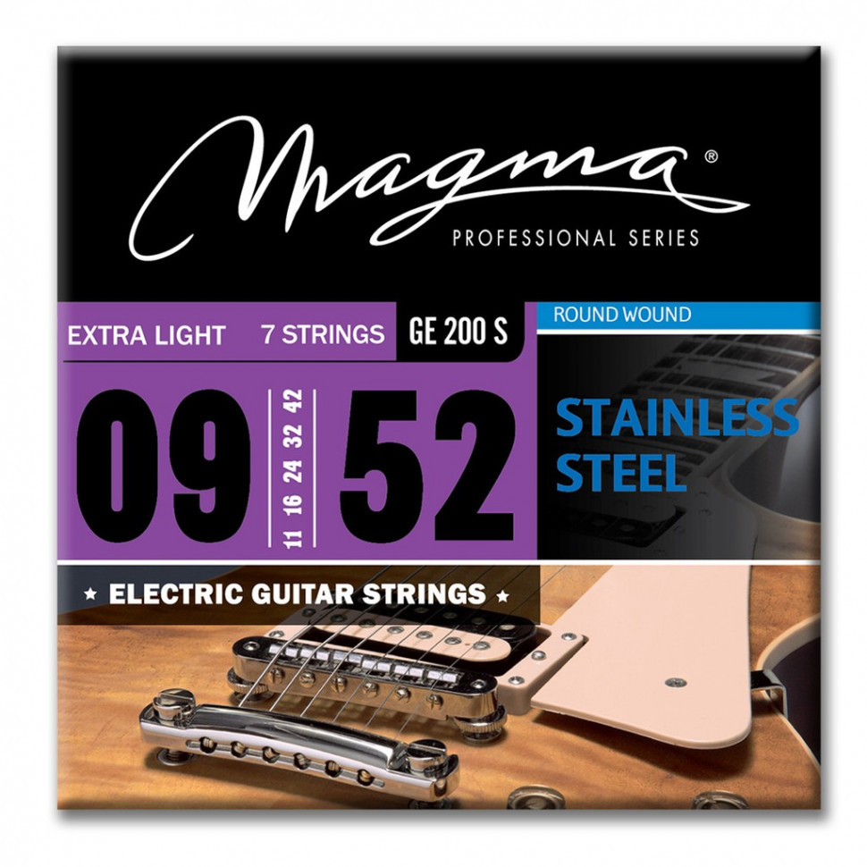 

Комплект струн для 7-струнной электрогитары 9-52 Magma Strings GE200S, GE200S