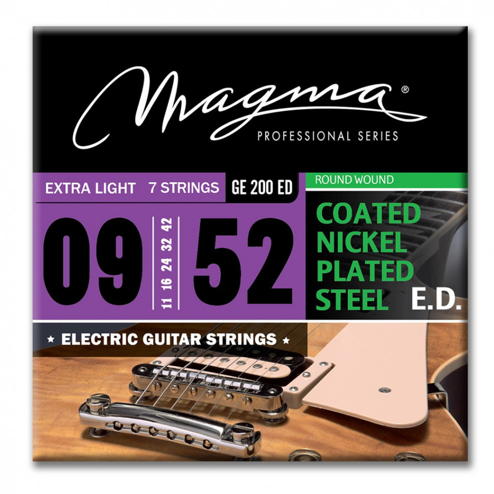 

Комплект струн для 7-струнной электрогитары 9-52 Magma Strings GE200ED, GE200ED